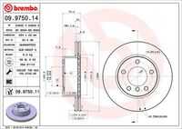 BREMBO 09.9750.11 Диск тормозной передний! BMW E87 1.6/1.8/1.8D M47/N42/N45 04>