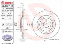 BREMBO 09.9767.11 Диск тормозной задний! с покрытием Audi A6 2.7-4.2TDi/TFSi 06-11