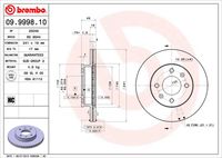 BREMBO 09.9998.10 Диск тормозной передний! 241x19 H48 o4 d100 Hyundai Getz all 02>