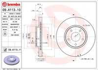 BREMBO 09.A113.11 Диск тормозной передний! с покрытием Nissan Altima 2.5/3.5 01>/Maxima 2.0/2.5/3.0 00>