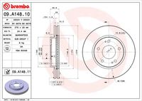 BREMBO 09.A148.11 Диск тормозной передний! с покрытием Mitsubishi Airtrek/Spase Runner 2.0i/2.4GDi 00-07