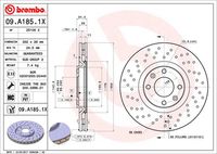 BREMBO 09.A185.1X Диск тормозной передний (ПЕРФ.) CITRO N C4 I (LC) 11/04-07/11 / CITRO N C4 II (B7