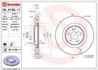 BREMBO 09.A196.11 Диск тормозной передний! Mitsubishi Lancer EVO X 08>