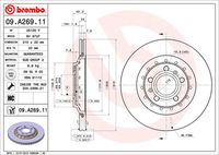 BREMBO 09.A269.11 Диск тормозной задний! Audi A8 3.7/4.2/6.0/4.0TDi 02>