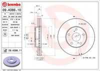 BREMBO 09.A386.11 Диск тормозной