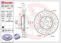 BREMBO 09.A417.1X Диск тормозной передний! с покрытием Toyota RAV4 2.0/2.2D 06>