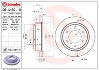 BREMBO 09.A450.11 Диск тормозной задний! с покрытием Mitsubishi Pajero 3.2/3.5 D/Pajero Sport 2.5TD 00>