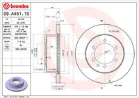 BREMBO 09.A451.10 Диск тормозной задний! Nissan Patrol Y60/Y61 4.2-4.2TD 88>