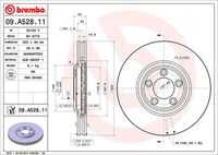 BREMBO 09.A528.11 Диск тормозной передний! Jaguar S-Type/XJ 2.5-3.0 V6/2.7D 06>