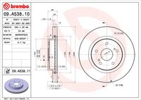 BREMBO 09.A538.10 Диск тормозной передний! Suzuki Grand Vitara 1.6/2.0/1.9D 05>