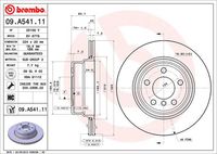 BREMBO 09.A541.11 Диск тормозной задний! BMW X5 E53 4.4-4.8 02>