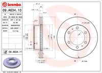 BREMBO 09.A634.10 Диск тормозной передний! Toyota Hi-Lux PickUp 2.5D/3.5D 05>