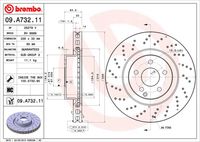 BREMBO 09.A732.11 Диск тормозной передний перфорированный! MB W221 2.5-4.0 05-13