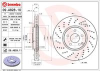 BREMBO 09.A828.11 Диск тормозной передний перфорированный! MB W211/W220 2.8-5.0i 02>