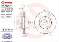 BREMBO 09.A864.11 Диск тормозной