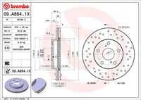 BREMBO 09.A864.1X Диск тормозной