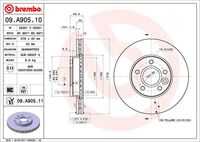 BREMBO 09.A905.10 Тормозной диск