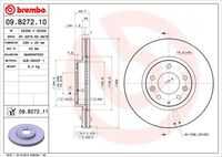 BREMBO 09.B272.10 Тормозной диск