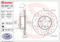 BREMBO 09.B337.2X Диск тормозной передний! перфорированный BMW E90/E91 1.8/2.0/2.5/2.0В 05>