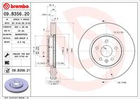 BREMBO 09B35621 Диск тормозной OPEL MOKKA 12- передн.300мм.