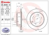 BREMBO 09.B409.10 Диск тормозной задний! KIA Sorento 2.5/3.3i/CRDi 07>