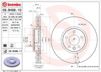 BREMBO 09.B498.10 Диск тормозной передний! VW Transporter 2.0 Tdi 10-13