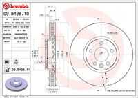 BREMBO 09B49811 Диск торм. пер. вент. (340x32,5) 5 отв.