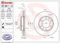 BREMBO 09.B611.10 Тормозной диск