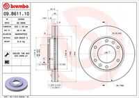 BREMBO 09.B611.10 Тормозной диск