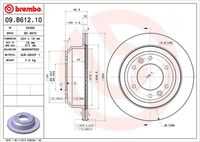 BREMBO 09.B612.10 Диск тормозной задний! Hyundai H-1 2.5CRDi 08>