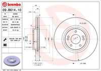 BREMBO 09.B614.10 Тормозной диск