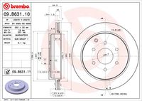 BREMBO 09.B631.11 Диск тормозной задний 350мм Nissan Patrol, Infinity QX56/QX80 10>