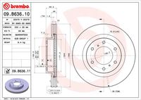 BREMBO 09.B636.11 Диск тормозной передний! Mitsubishi Pajero 3.8/3.2Di-D 07>