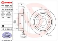 BREMBO 09.B637.11 Диск тормозной задний! 332мм Mitsubishi Pajero 4 07>