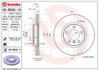 BREMBO 09.B638.11 Диск тормозной MINI COOPER S 10- передний D 307ММ. (10013160/170619/0207976/7)