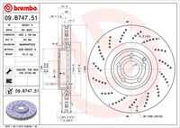 BREMBO 09.B747.51 Диск тормозной передний перфорированный! MB C218 CLS 5.0 11>