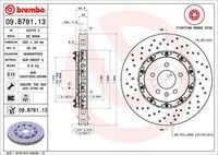 BREMBO 09.B781.13 Диск тормозной передний! перфорация Opel Astra J JTC 1.6/2.0 12>