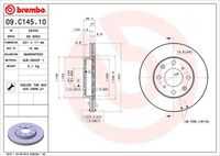 BREMBO 09.C145.10 Тормозной диск