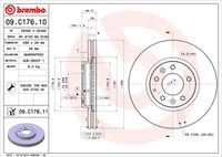 BREMBO 09C17611 Диск тормозной передний! Mazda CX7 2.3/2.2D 06>