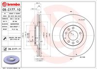 BREMBO 09C17711 Диск тормозной UV Coated перед