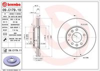 BREMBO 09.C179.11 Диск тормозной передний! Mazda 6 2.3/2.0Di 02-07