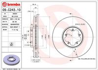 BREMBO 09.C243.10 Диск тормозной передний! Ford Transit/Transit Custom 2.0d/2.2d 12>