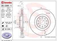 BREMBO 09.C306.11 Диск тормозной передний! D=340 VAG Kodiaq/Tiguan 17>