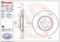 BREMBO 09.C377.11 Диск тормозной передний! Nissan Pathfinder 3.3&3.5 V6/2.7&3.2TD 97>