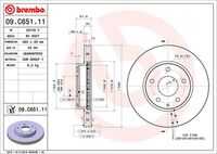 BREMBO 09.C651.11 Диск тормозной! передний перфорированный, D=280мм Mazda 3 13>