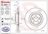 BREMBO 09D99411 Тормозной диск