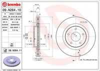 BREMBO 09.N264.11 Диск тормозной передний! 294мм Mitsubishi ASX/ Outlander, PSA C4/AIRCROSS/4008 10>;Тормозной диск