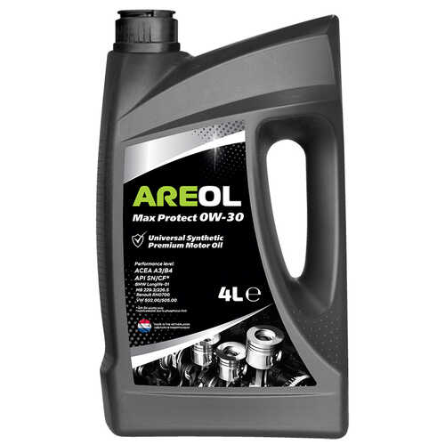 AREOL 0W30AR058 Max Protect 0W30 (4L) масло моторное! синт. acea A3/B4, API SN/CF, MB 229.3/226.5, VW 502.00