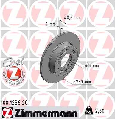 ZIMMERMANN 100.1236.20 Тормозной диск