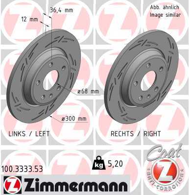 ZIMMERMANN 100333353 Диск тормозной задний! Audi A4/A5 all 07>